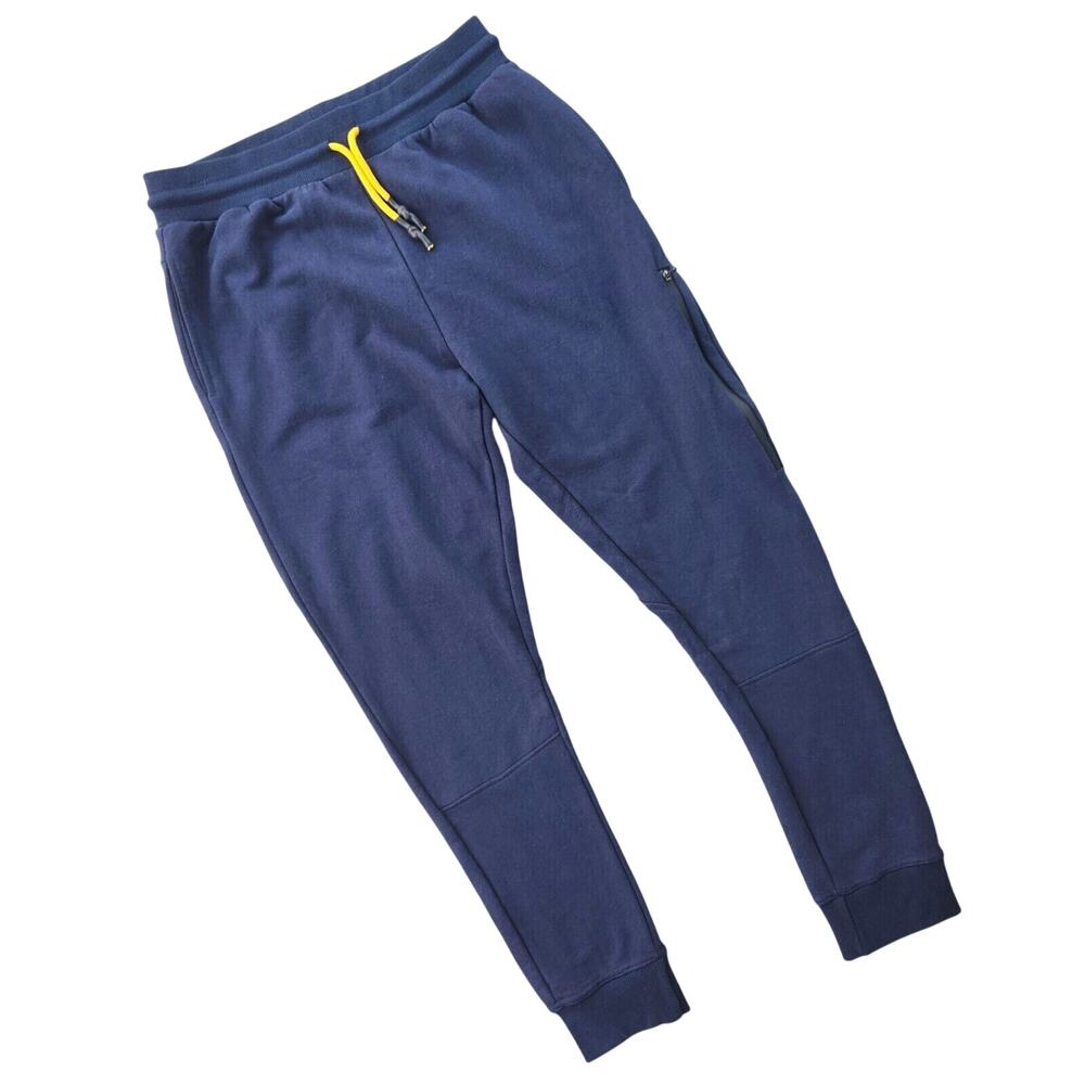 Eleven Paris Men's Navy Cotton Terry Knit Casual Sporty Jogger Pants Size S